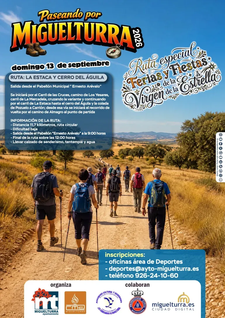 Miguelturra organiza una ruta de senderismo para las Ferias y Fiestas