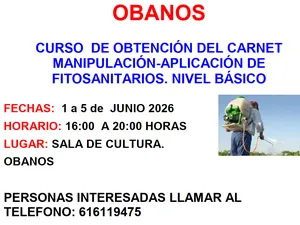 Obanos ofrece curso gratuito de fitosanitarios para obtener el carnet de manipulador