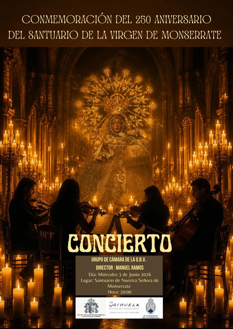 Orihuela celebra el 250 aniversario del Santuario de Monserrate con un concierto a la luz de las velas