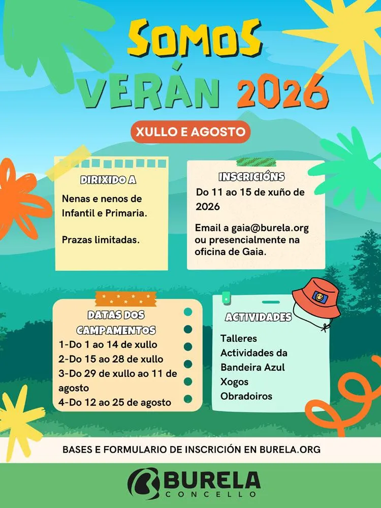 Burela abre inscripciones para campamentos de verano infantiles en julio y agosto