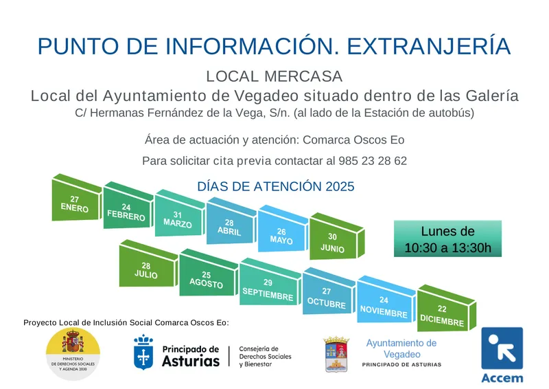 Vegadeo habilita un punto de información para personas inmigrantes en la comarca Oscos-Eo