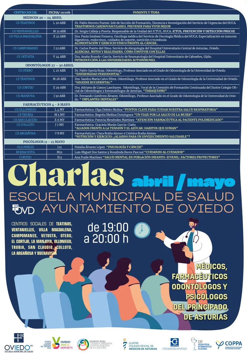 La Escuela Municipal de Salud de Oviedo lanza su programa de actividades para abril y mayo
