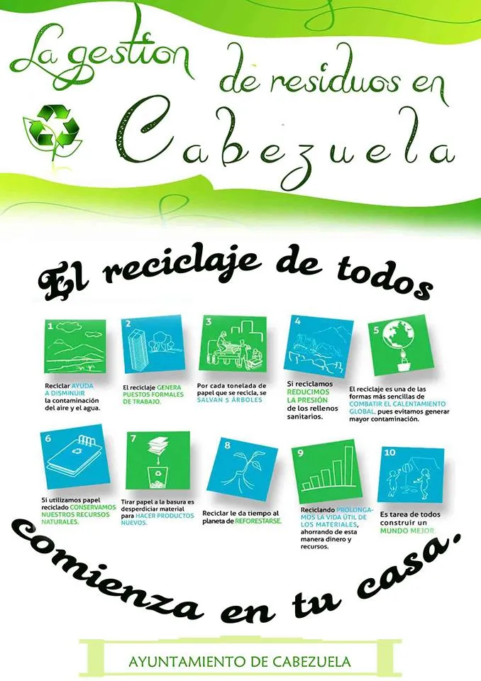 Cabezuela informa sobre puntos de reciclaje y punto limpio móvil