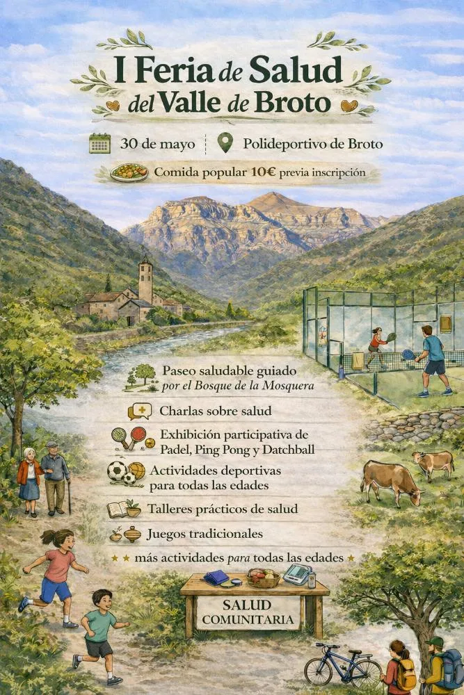 Broto celebra su I Feria de Salud el 30 de mayo con actividades para todos