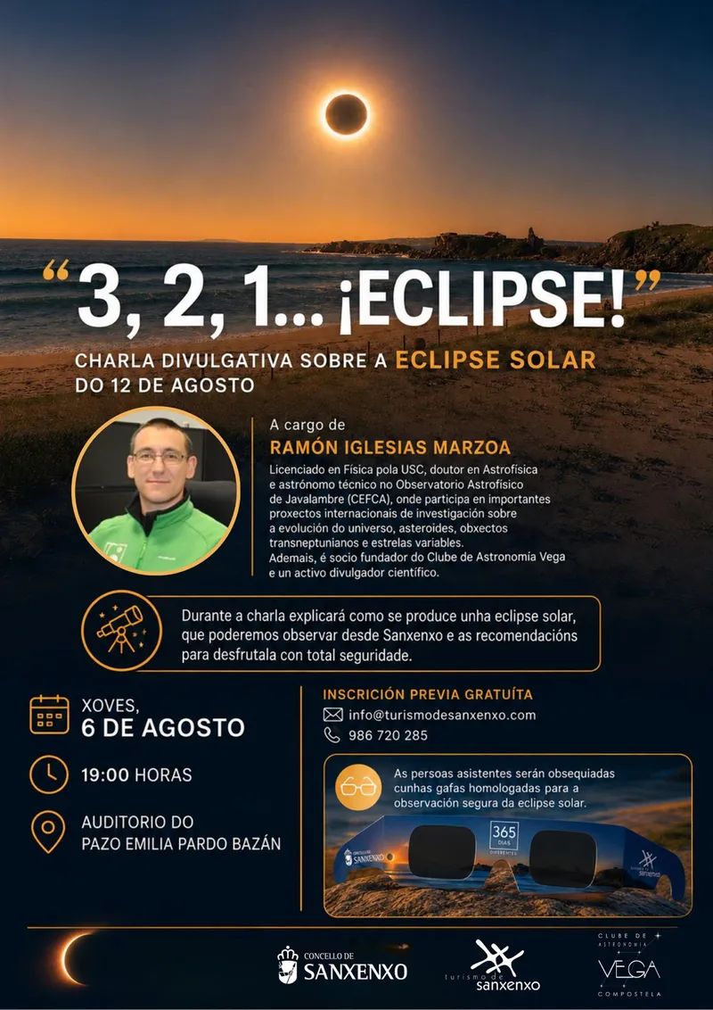 Sanxenxo se prepara para el eclipse solar con charla y gafas de seguridad