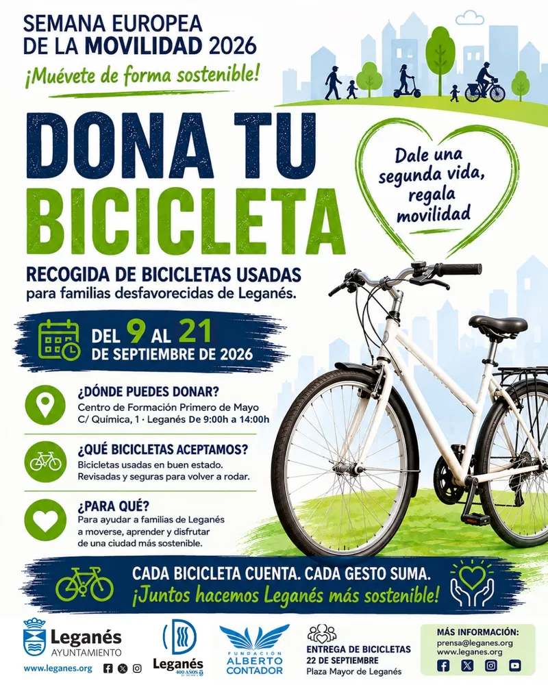 Leganés celebra la Semana de la Movilidad con una feria de vehículos ECO y recogida de bicicletas