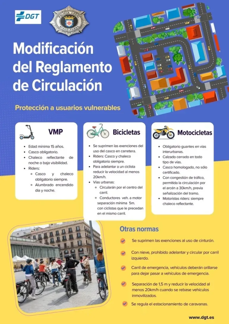 Miguelturra actualiza el reglamento de circulación con nuevas normas para VMP y ciclistas