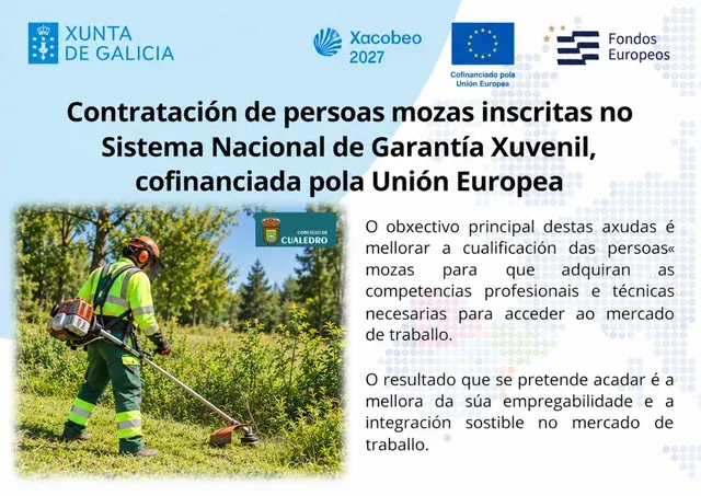 Cualedro contrata un peón forestal con ayuda europea para mantenimiento municipal