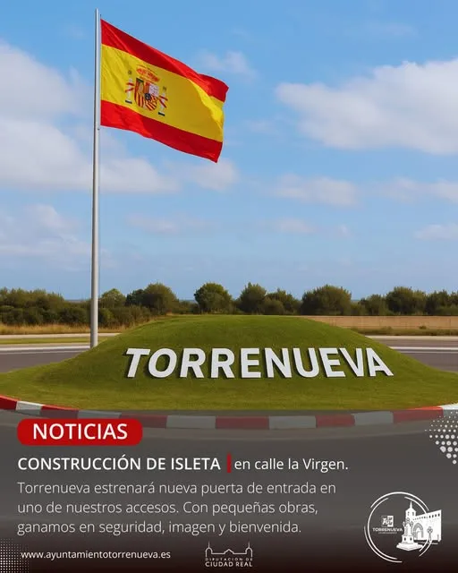 Torrenueva estrena una nueva isleta de bienvenida en la carretera de Valdepeñas