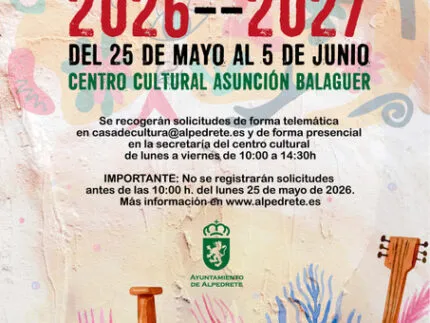 Alpedrete abre el plazo de matriculación para la Escuela de Música y Talleres Culturales
