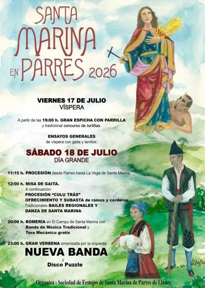 Parres celebra la festividad de Santa Marina con procesiones, música y verbena