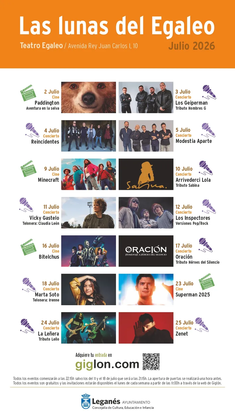 Leganés celebra las Lunas del Egaleo con conciertos gratuitos en julio