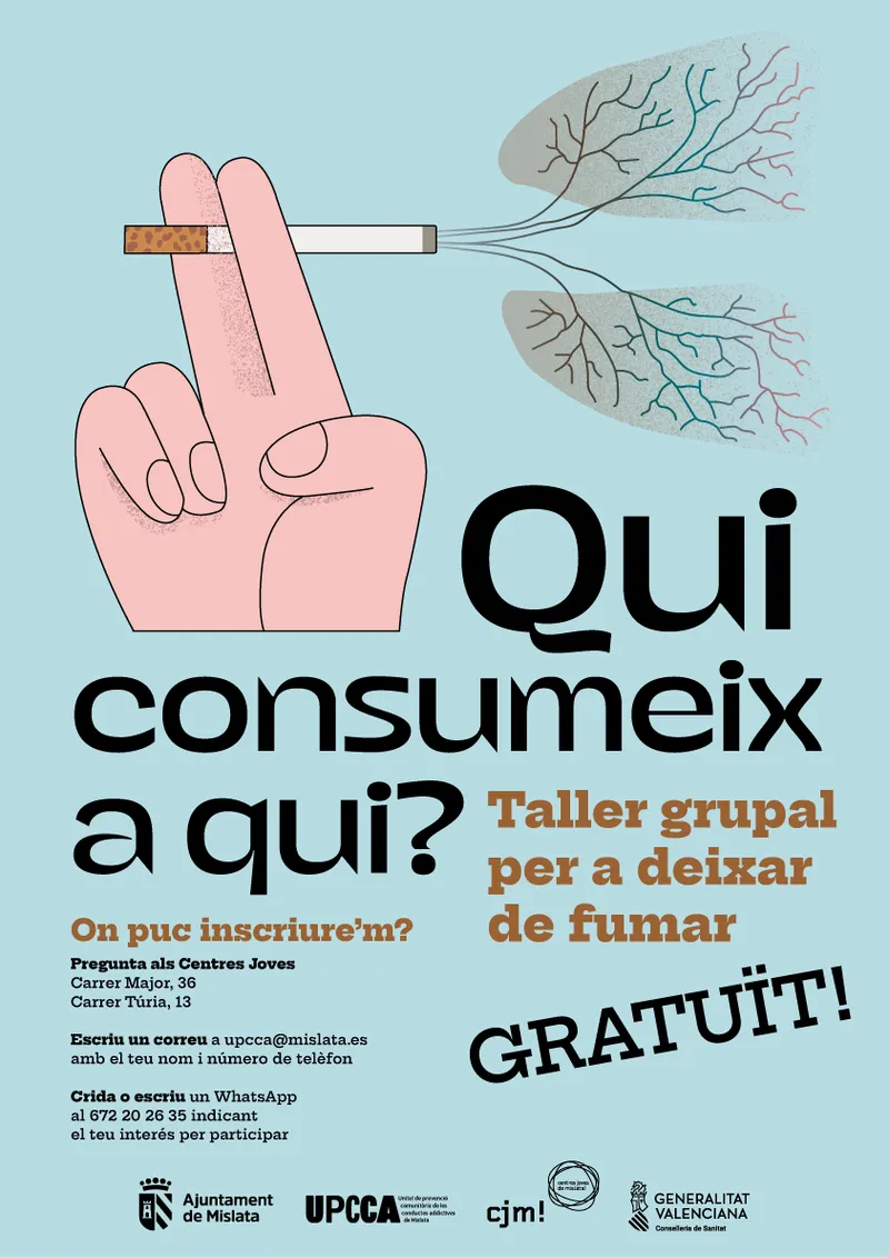 Mislata lanza un taller gratuito para dejar de fumar en julio