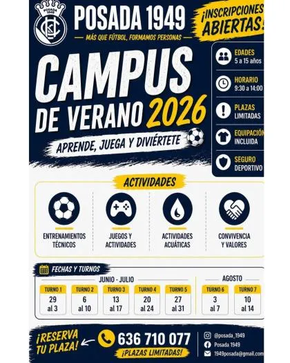 Campus de fútbol de verano en Posada de Llanes para niños y jóvenes