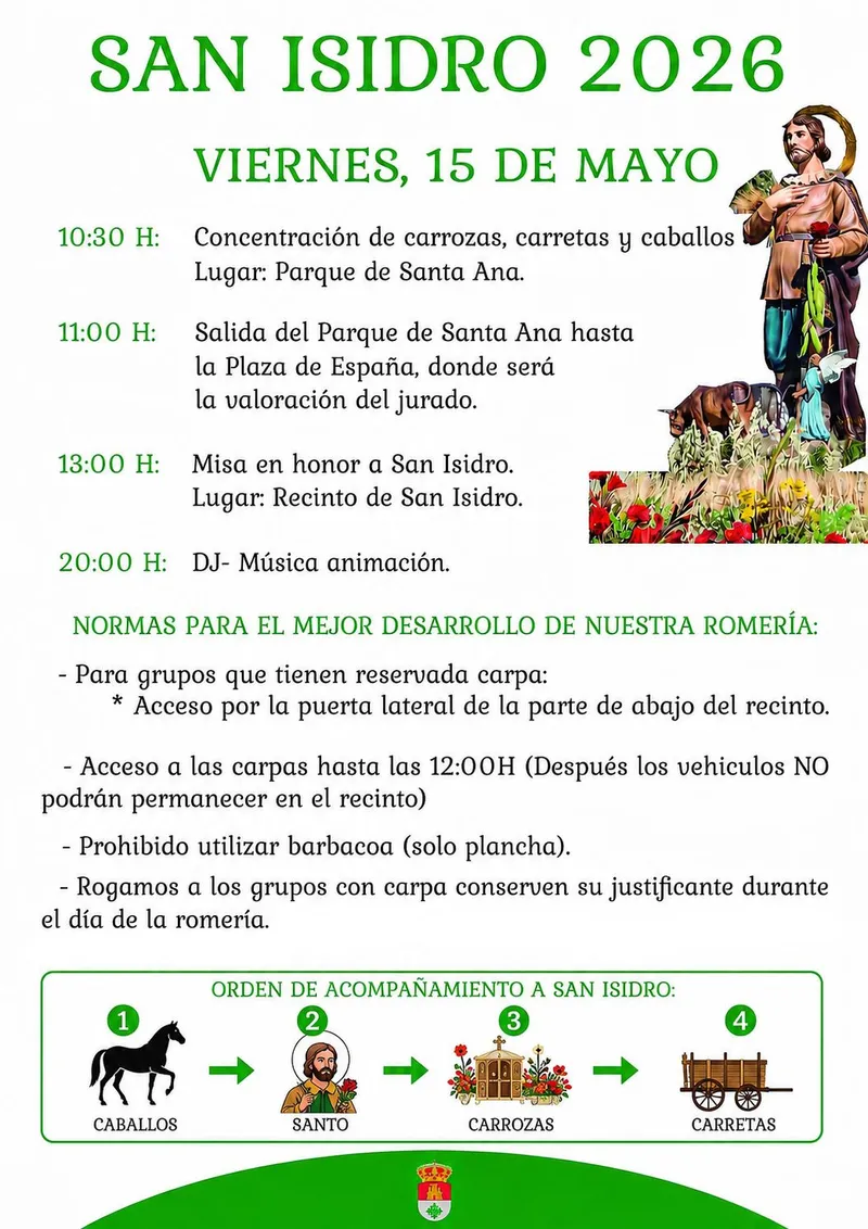 Castuera celebra San Isidro 2026 con un programa de eventos festivos