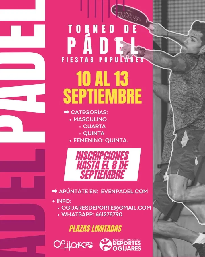 Ogíjares celebra sus Fiestas Populares con un torneo de pádel abierto a inscripciones