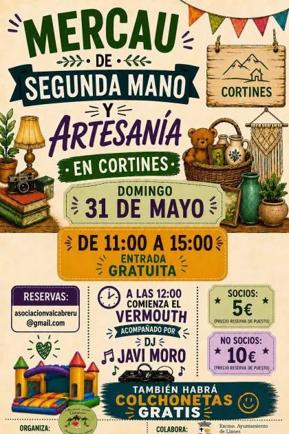 Cortines celebra su Mercado de Segunda Mano y Artesanía el 31 de mayo