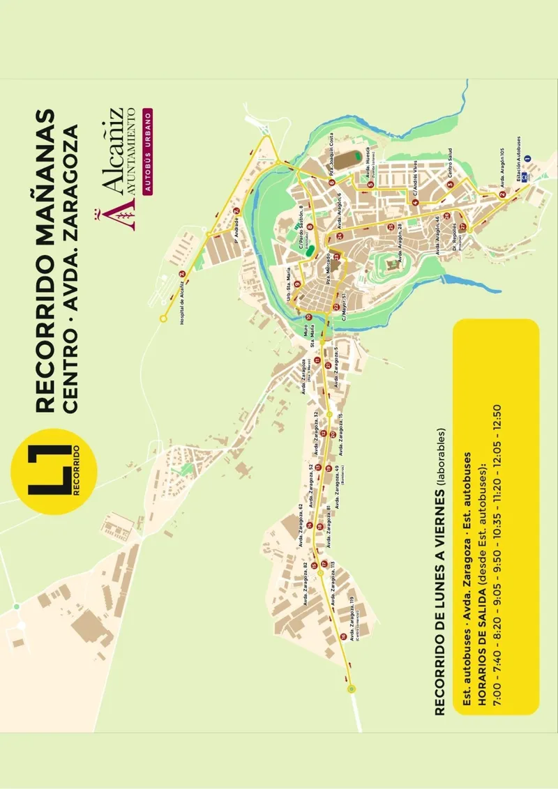 Alcañiz actualiza las tarifas del transporte público urbano y bonificaciones