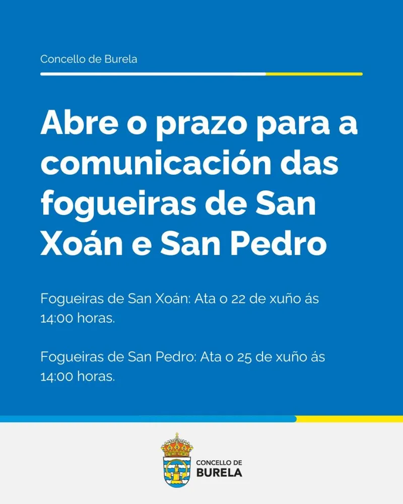 Burela abre el plazo para comunicar las hogueras de San Juan y San Pedro