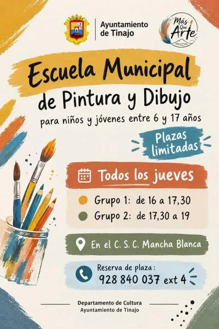 Escuela Municipal de Pintura y Dibujo abre inscripciones en Tinajo