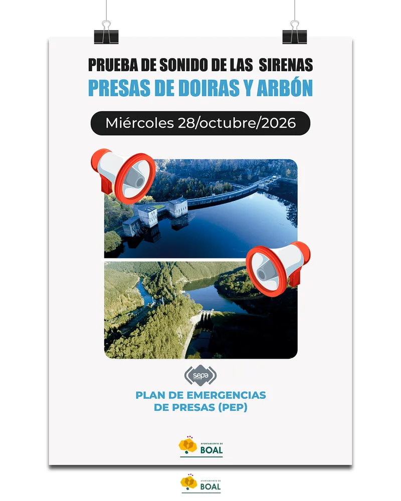 Boal prueba las sirenas de emergencia de las presas de Doiras y Arbón