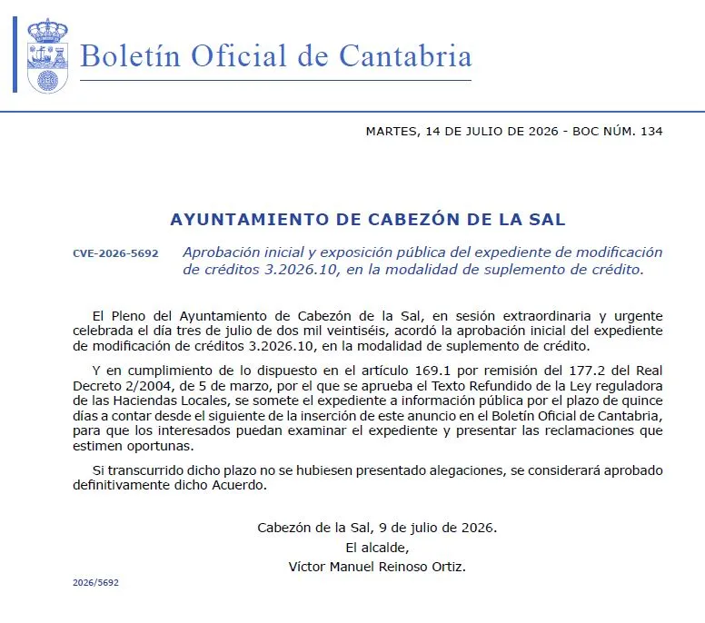 Cabezón de la Sal abre el plazo para el cobro de la tasa de venta ambulante del tercer trimestre