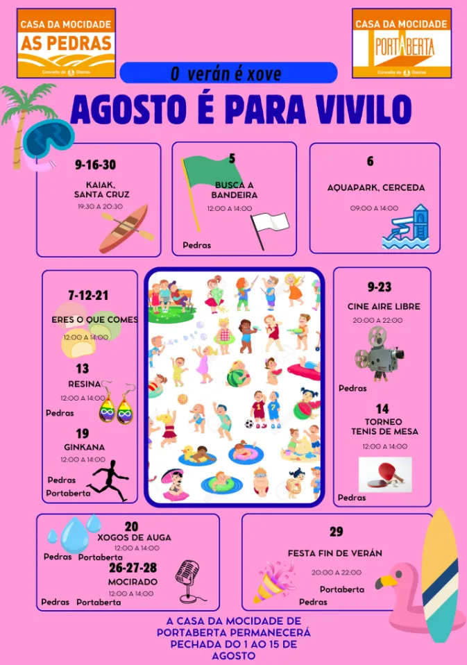 Oleiros impulsa el ocio juvenil gratuito en agosto con actividades en las Casas da Mocidade