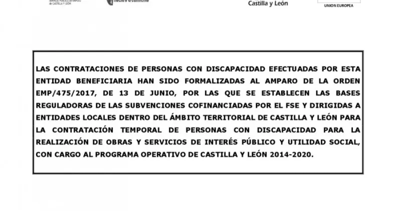 Blascosancho formaliza la contratación de personas con discapacidad gracias a subvenciones autonómicas