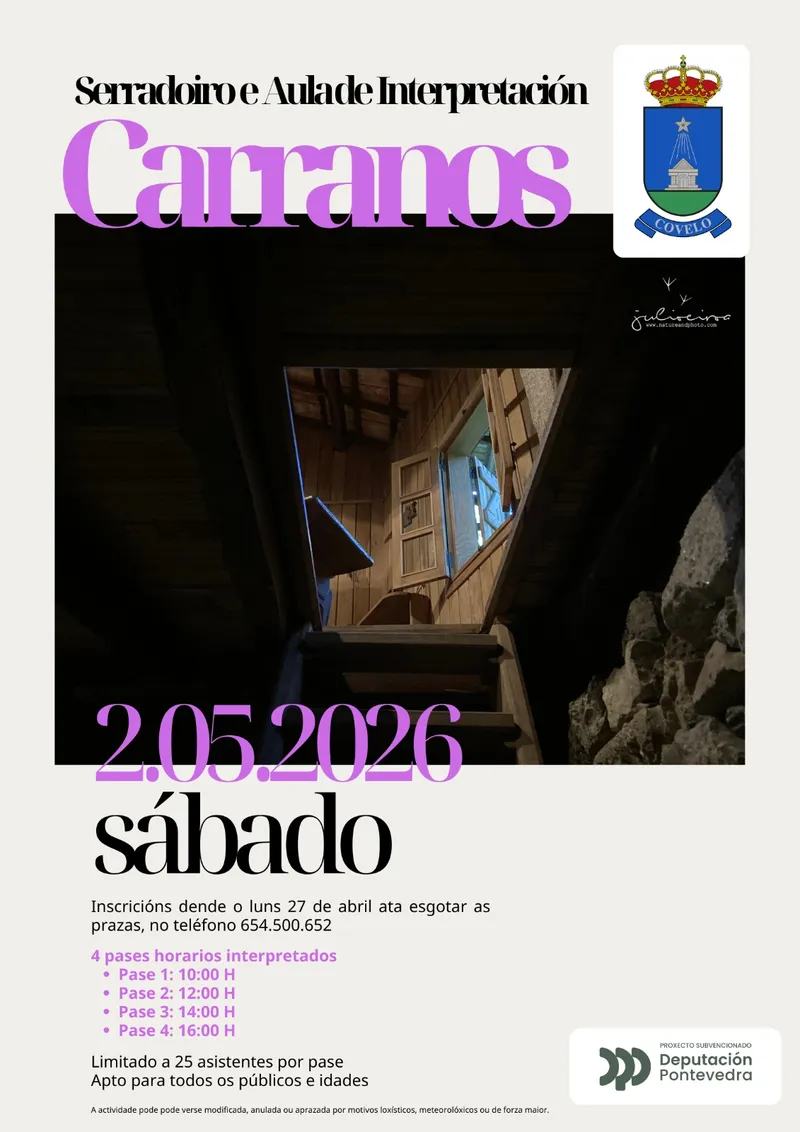 Covelo abre las puertas del Serradoiro dos Carranos y su Aula de Interpretación el 2 de mayo