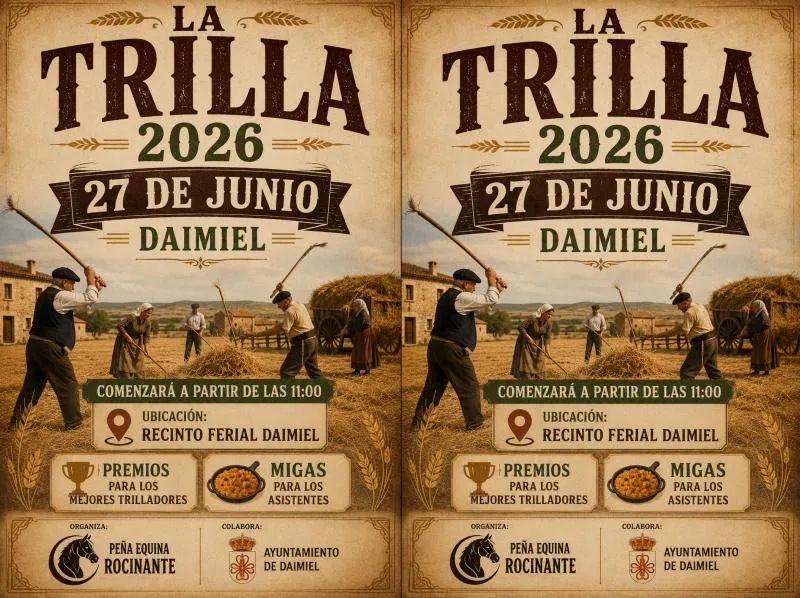 Daimiel revive la tradición de la trilla con la Peña Equina Rocinante