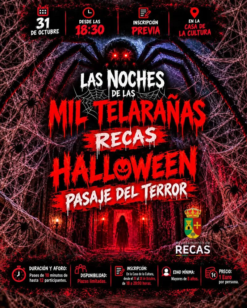 Recas celebra Halloween con un Pasaje del Terror en la Casa de la Cultura