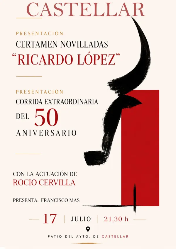 Castellar presenta el Certamen de Novilladas "Ricardo López" y la Corrida del 50 Aniversario