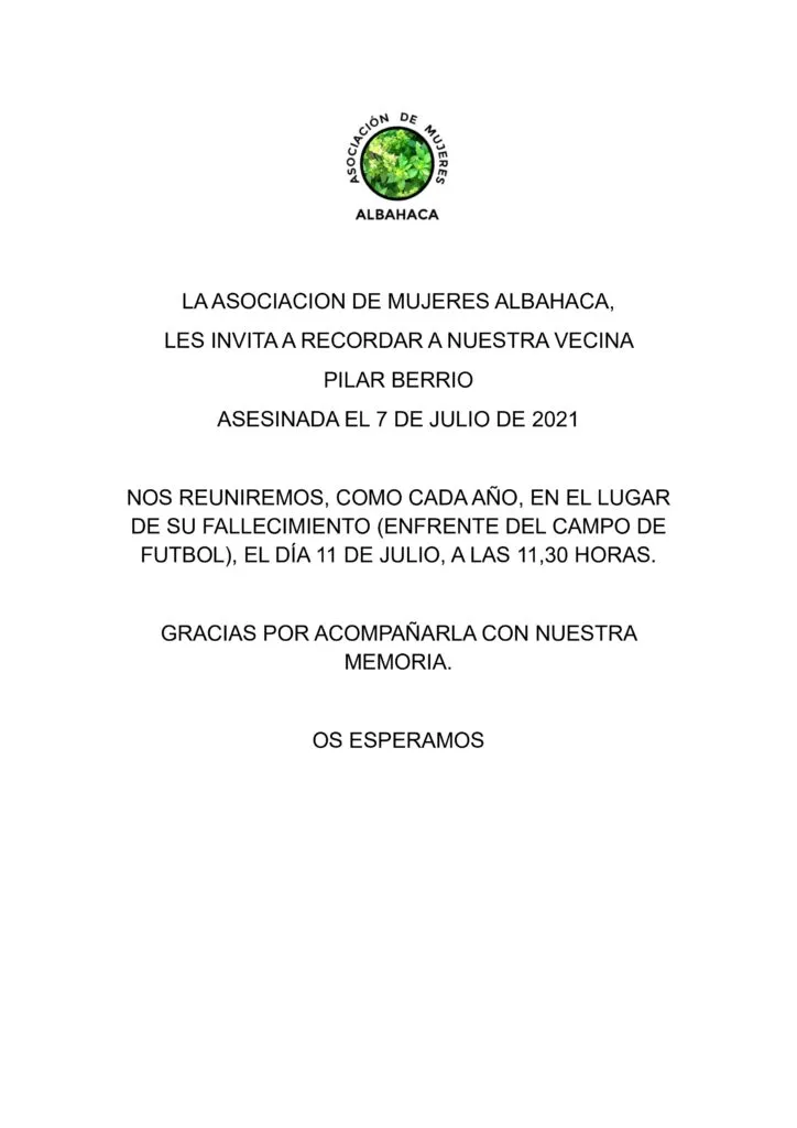 Murchante conmemora el aniversario del asesinato de Pilar Berrío