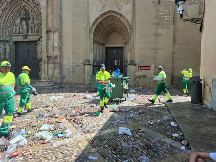 Huesca recoge 250 toneladas de residuos en los tres primeros días de San Lorenzo