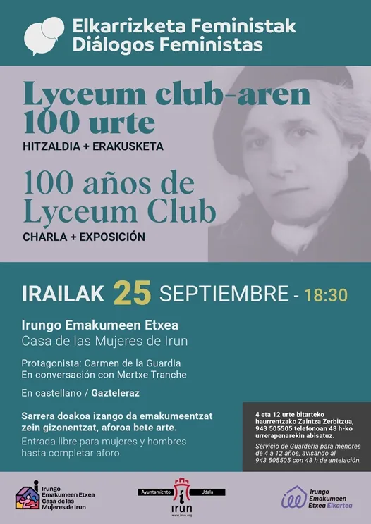 'Elkarrizketa Feministak' retoma su actividad en Irun con una charla sobre el Lyceum Club