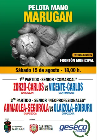 Marugán celebra una tarde de pelota a mano el 15 de agosto