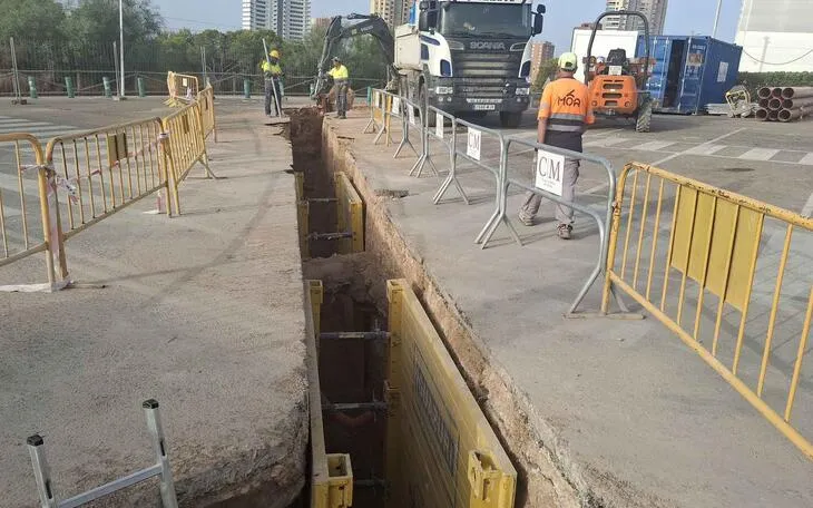 Corte de tráfico en Benidorm por obras en el colector del Palau d'Esports