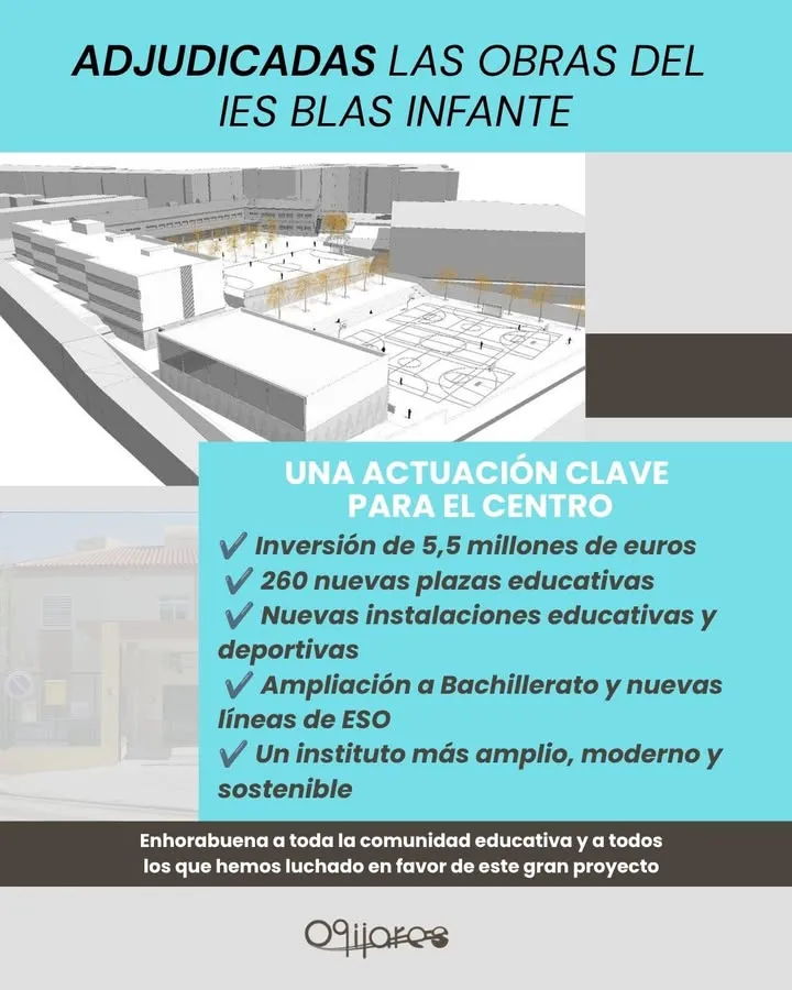 Ogíjares se acerca al Bachillerato con la adjudicación de obras para el IES Blas Infante