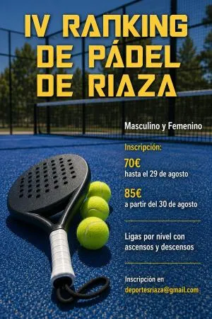 Riaza organiza el IV Ranking de Pádel con liga de octubre a junio
