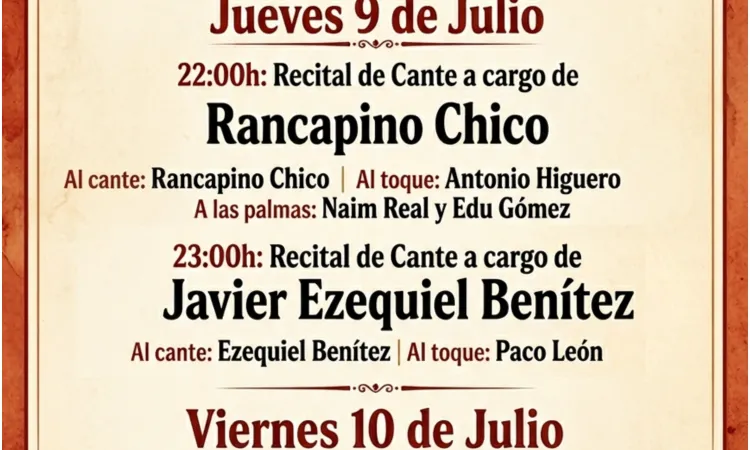 Casariche celebra el XXXV Festival de Cante Jondo con artistas de renombre y fines benéficos