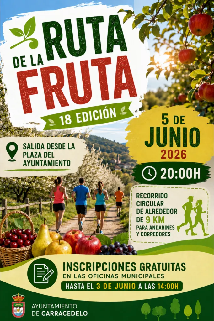 Carracedelo celebra la 18ª edición de la Ruta de la Fruta el 5 de junio