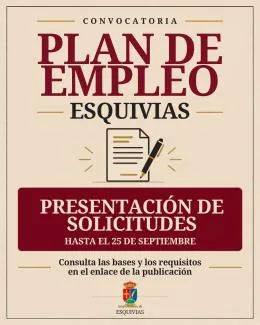 Esquivias abre el plazo para solicitar participar en su Plan de Empleo
