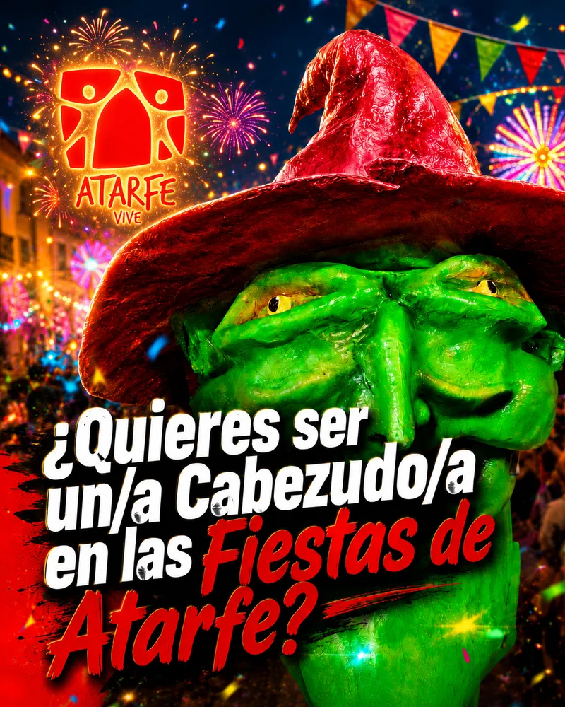 Atarfe busca cabezudos y cabezudas para animar las fiestas patronales