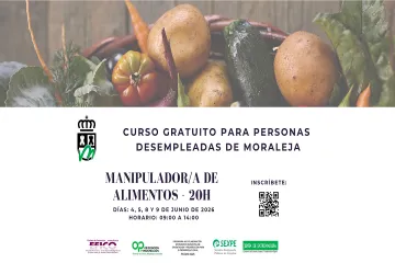 Moraleja ofrece curso gratuito de manipulador de alimentos para desempleados
