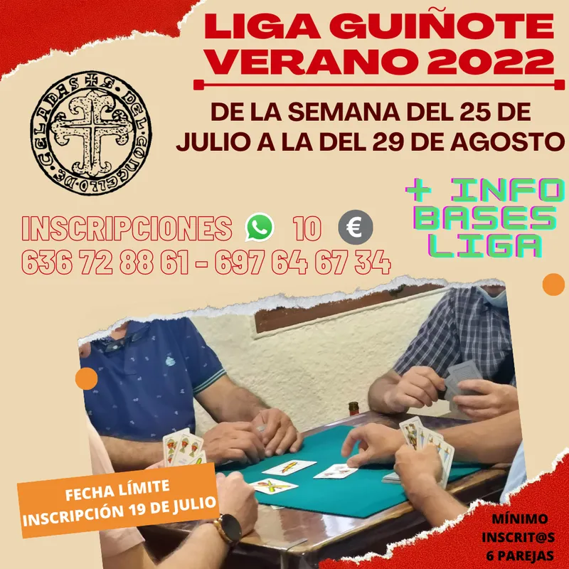 Celadas organiza una liga de guiñote de verano con premios y mariscada