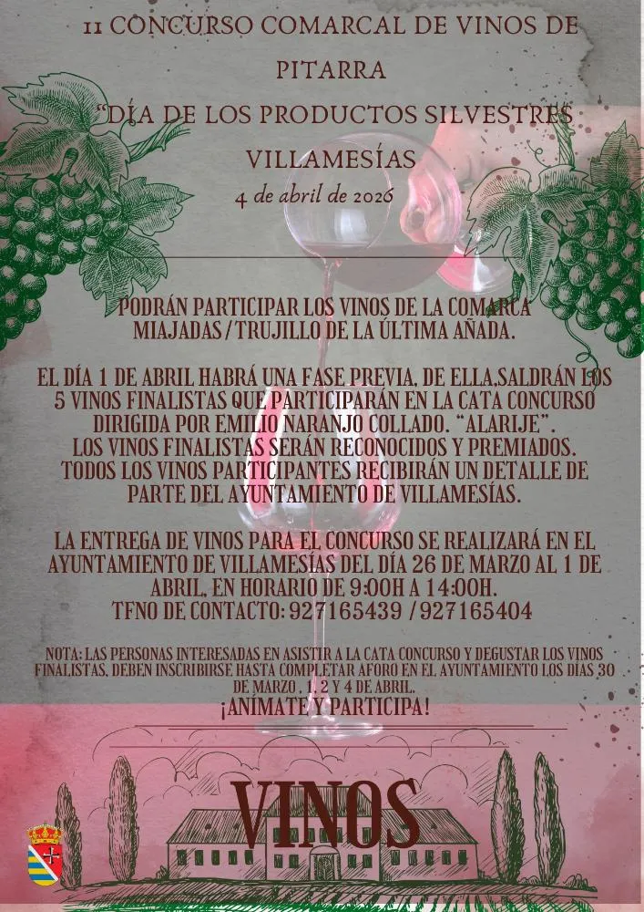 Villamesías celebra el II Concurso Comarcal de Vinos de Pitarra y Día de Productos Silvestres
