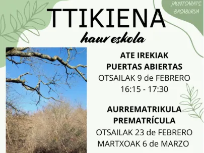Publicada la lista definitiva de admitidos en la escuela infantil TIKIENA para el curso 2026-2027