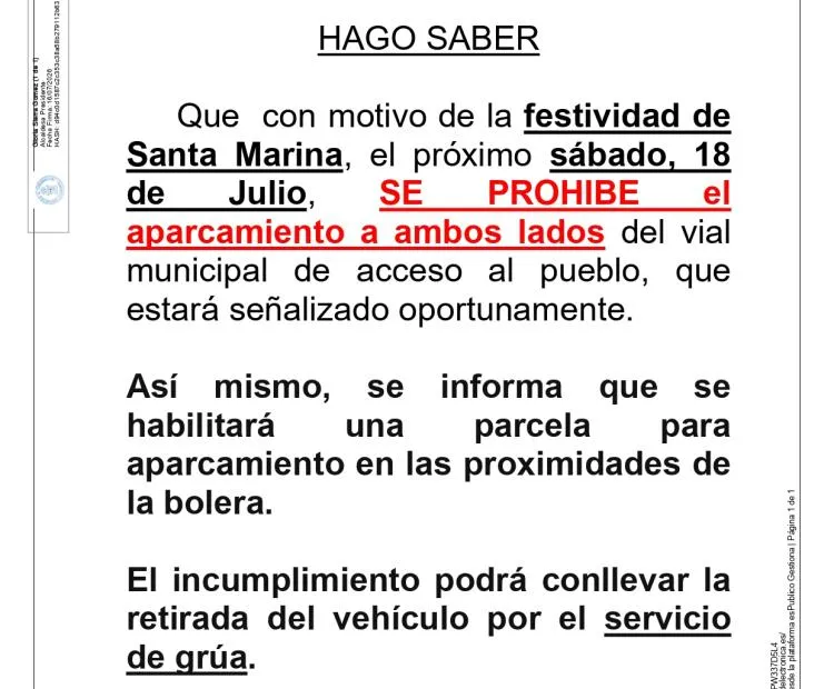Entrambasaguas anuncia medidas especiales por la festividad de Santa Marina