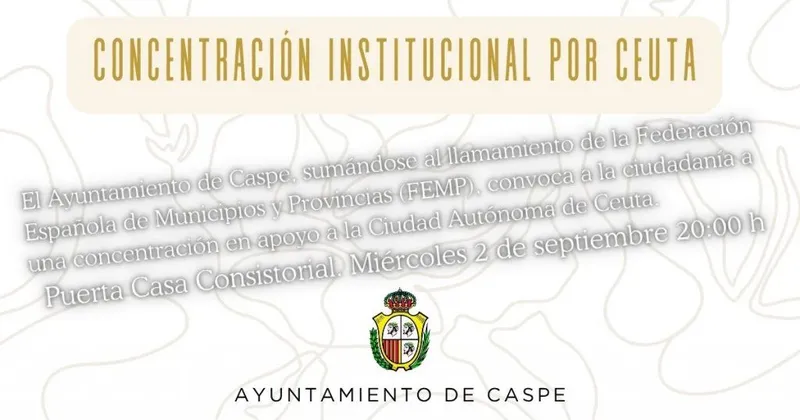 Caspe se une a la concentración de apoyo a Ceuta convocada por la FEMP
