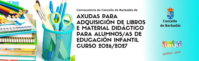 Barbadás abre el plazo para ayudas de libros y material escolar en Infantil